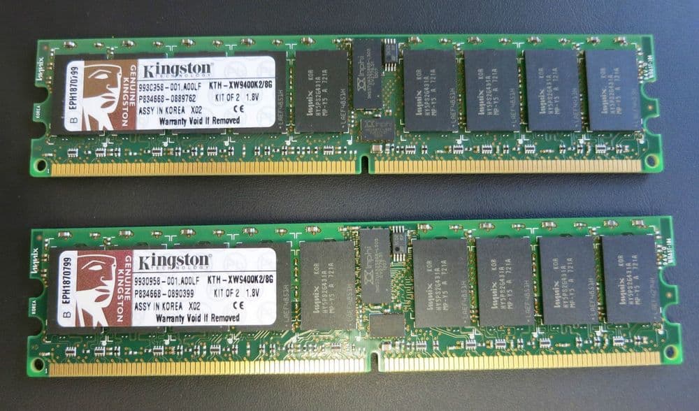 Lot De 2 Barrettes Kingston KTH-XW667LP/4G (8Go) DDR2 SERVEUR FBDIMM ECC