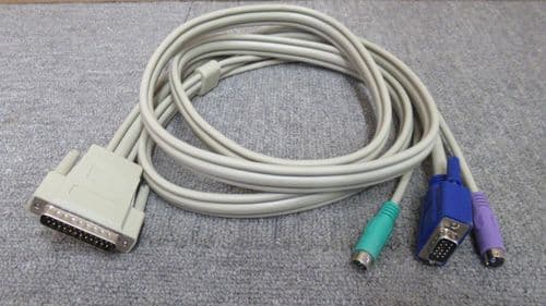 KVM CPU Cable 2M Beige DB25 To VGA And PS/2