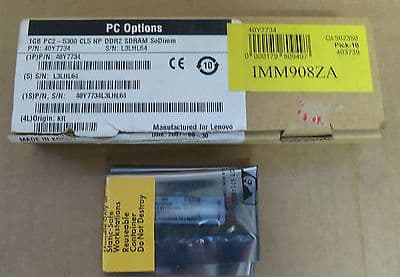 Lenovo 40Y7734 1GB PC2-5300 667MHz DDR2 SDRAM SODIMM RAM Memory