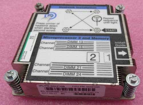 LENOVO FLEX SYSTEM X240 M5 COMPUTE NODE CPU 2 socket 1U Heatsink 00KF106