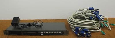 Level One KVM-0831 - 8 Port Combo KVM Switch With 8 x KVM Cables And AC Adapter