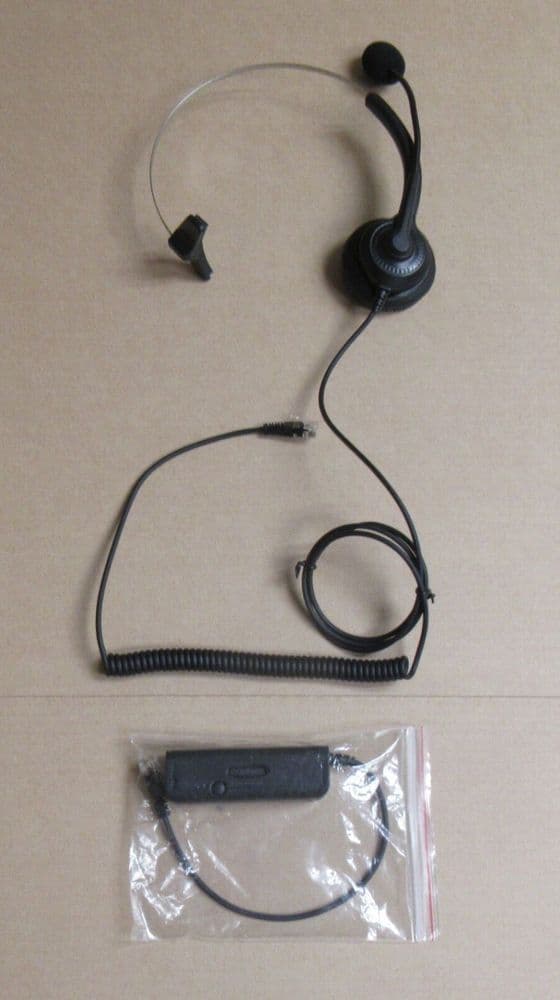 Leyming Noise Cancelling Office Headset RJ9 Crystal Head Headband Microphone