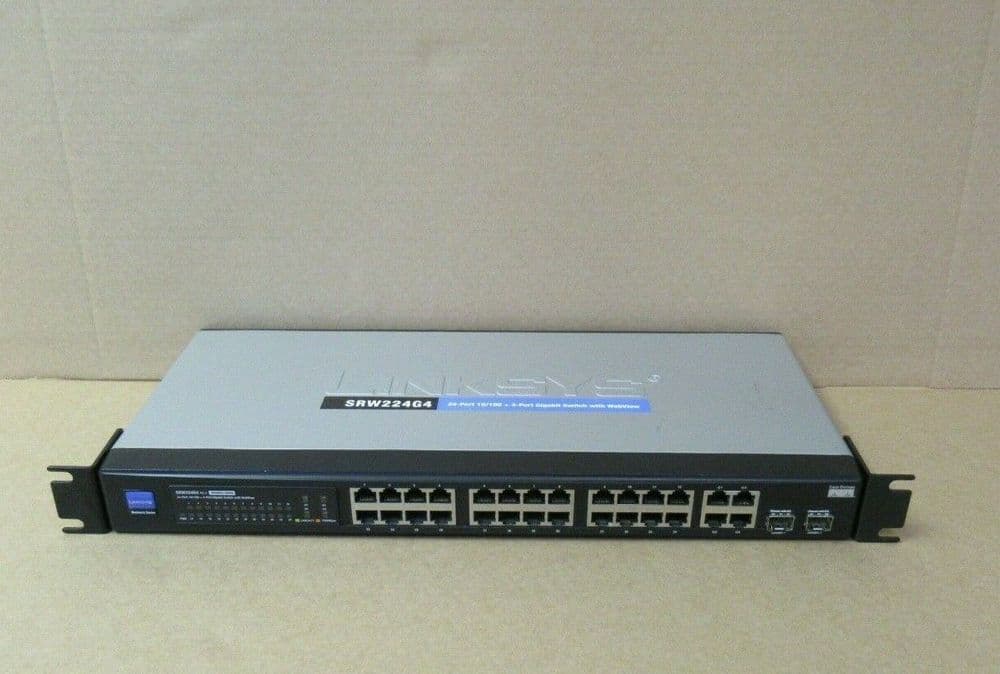 Linksys SRW224 24 Port Fast Network Rackmount Switch 4 Port Gigabit
