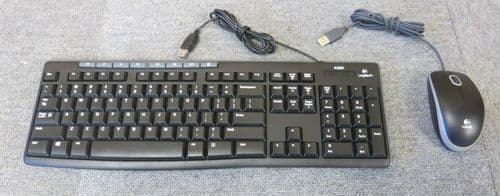 Logitech Media Keyboard K200 And USB Wired 3 Button Scroll Optical Mouse