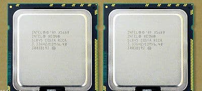 MATCHED PAIR Intel SIX-CORE XEON X5680 3.33GHz 12M 6 CORE SLBV5 CPU Processors