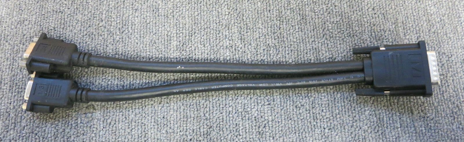 Matrox 15941-00 DMS-60 LFH60 to Dual VGA 15 Pin Female Splitter Cable