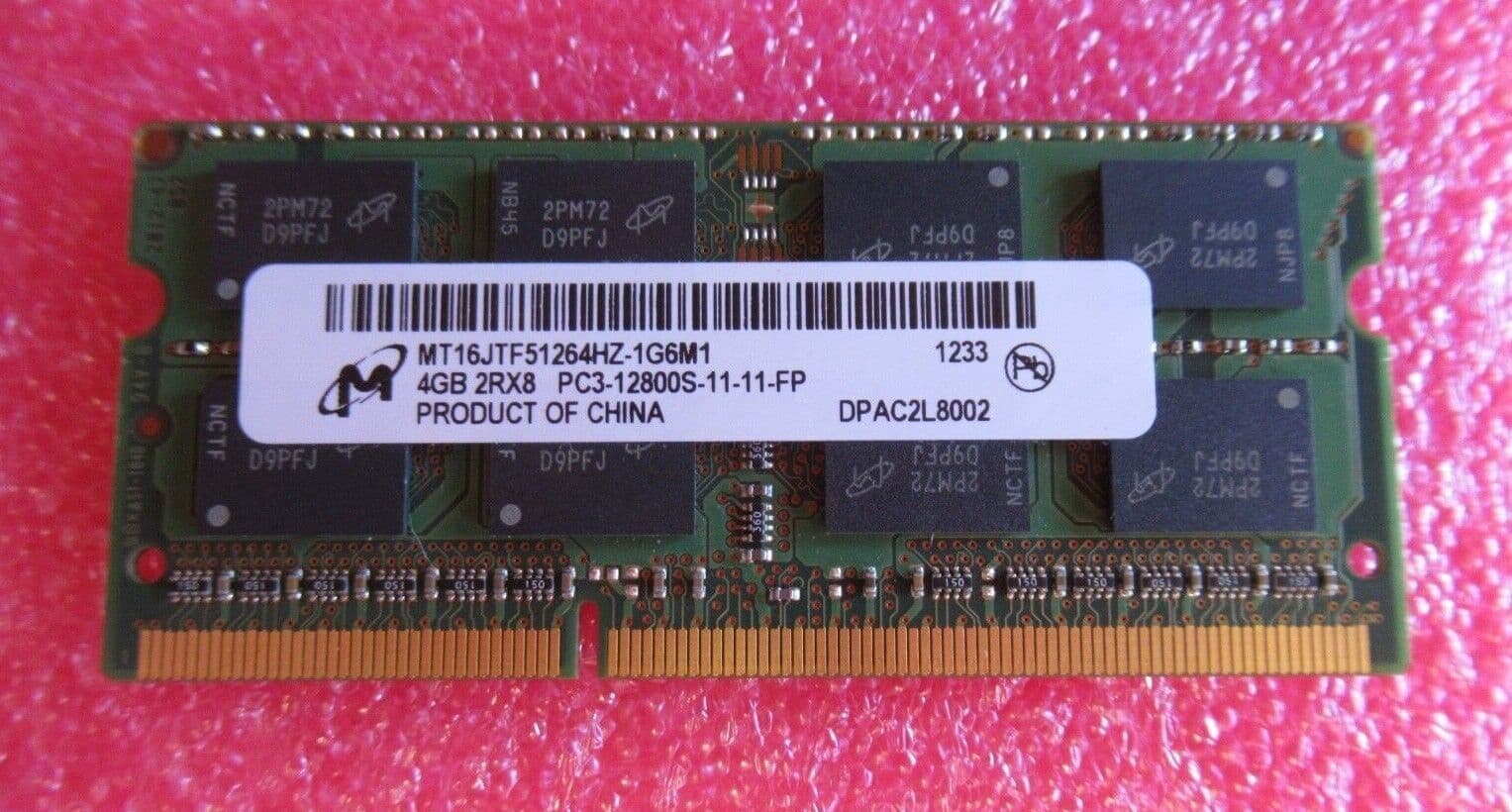 Micron MT16JTF51264HZ-1G6M1 8GB 2x4GB PC3-12800 DDR3-1600MHz 204P ...