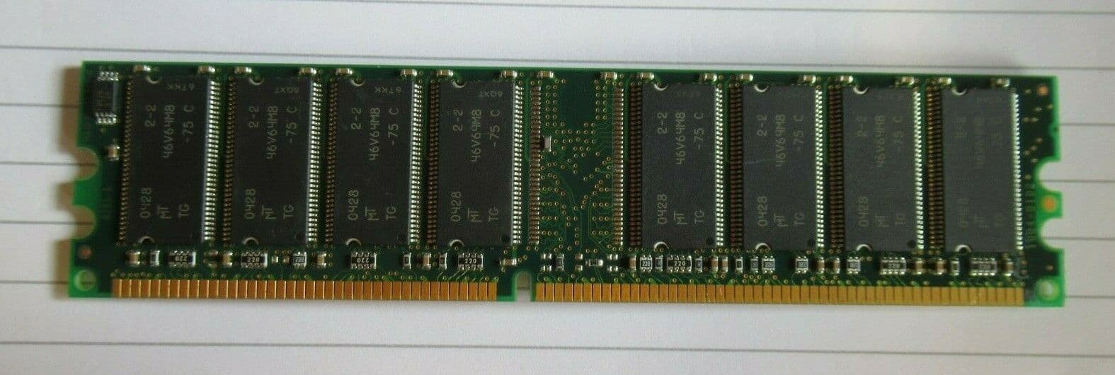 Barrette Mémoire RAM 1 Go DDR 266MHz PC2100 - KVR266X64C25/1G - Pour Anciens PC De Bureau