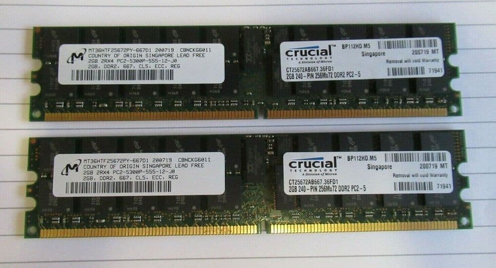 Barrette RAM Hynix 4 Go DDR2 ECC FB-DIMM PC2-5300 - Référence HYMP151F72CP4N3-Y5 - Neuf