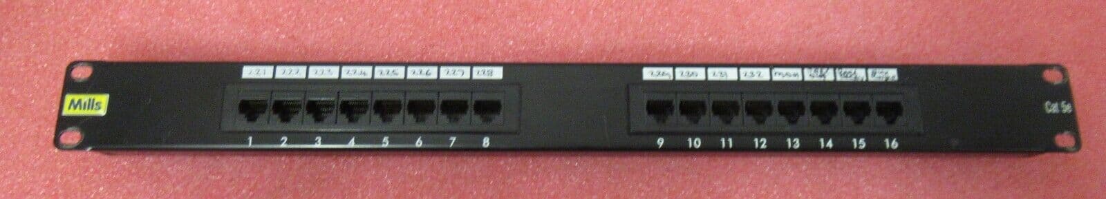 Mills 16 Port Cat5e RJ45 Ethernet 19