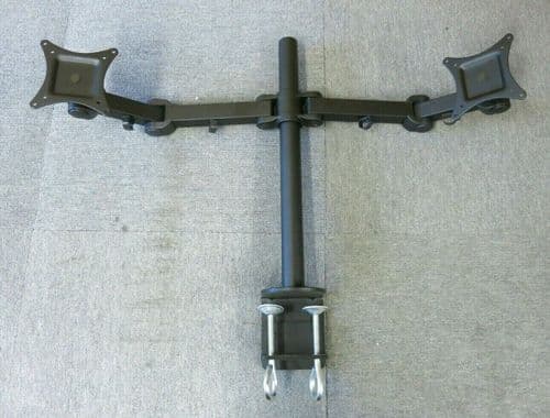 Mount-It MI-10752 Black Adjustable Dual Double LCD Monitor Desk Mount Arm