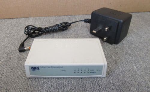 MRI MRI-10/100/5/S/M 5 Port Fast Ethernet Network Hub With AC Power Adapter