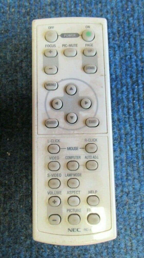 NEC RD-423E Projector Remote Control For LT30 LT25 NP50 VT491 LT35 NP40 NP60