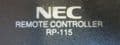 NEC RP-115 PlasmaSync 42XR4 42-inch Plasma Screen Remote Control