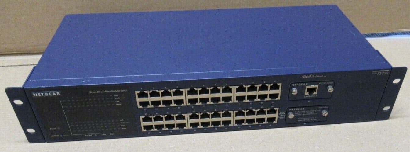 Netgear FS750 48-Port 10/100 Fast Ethernet Switch with Gigabit Module ...