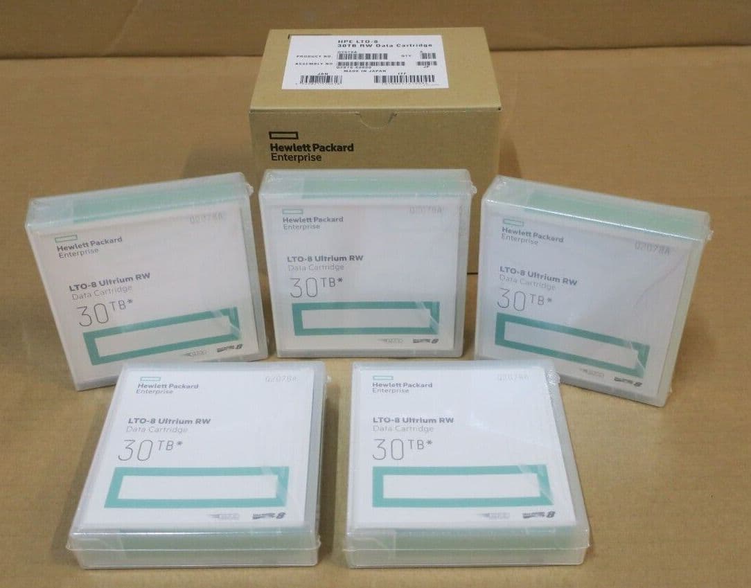New 5 x HPE LTO 8 Ultrium 12TB / 30TB 2 5 1 RW Data Tape New 5 x HPE LTO 8 Ultrium 12TB / 30TB 2 5 1 RW Data Tape