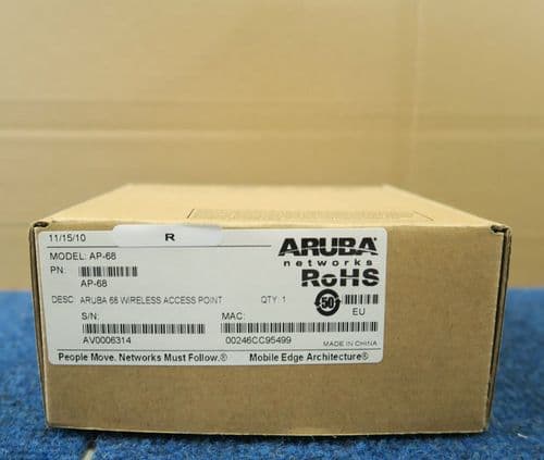NEW Aruba AP-68 - 802.11b/g/n AP Single Band 2.4GHz Wireless Access Point