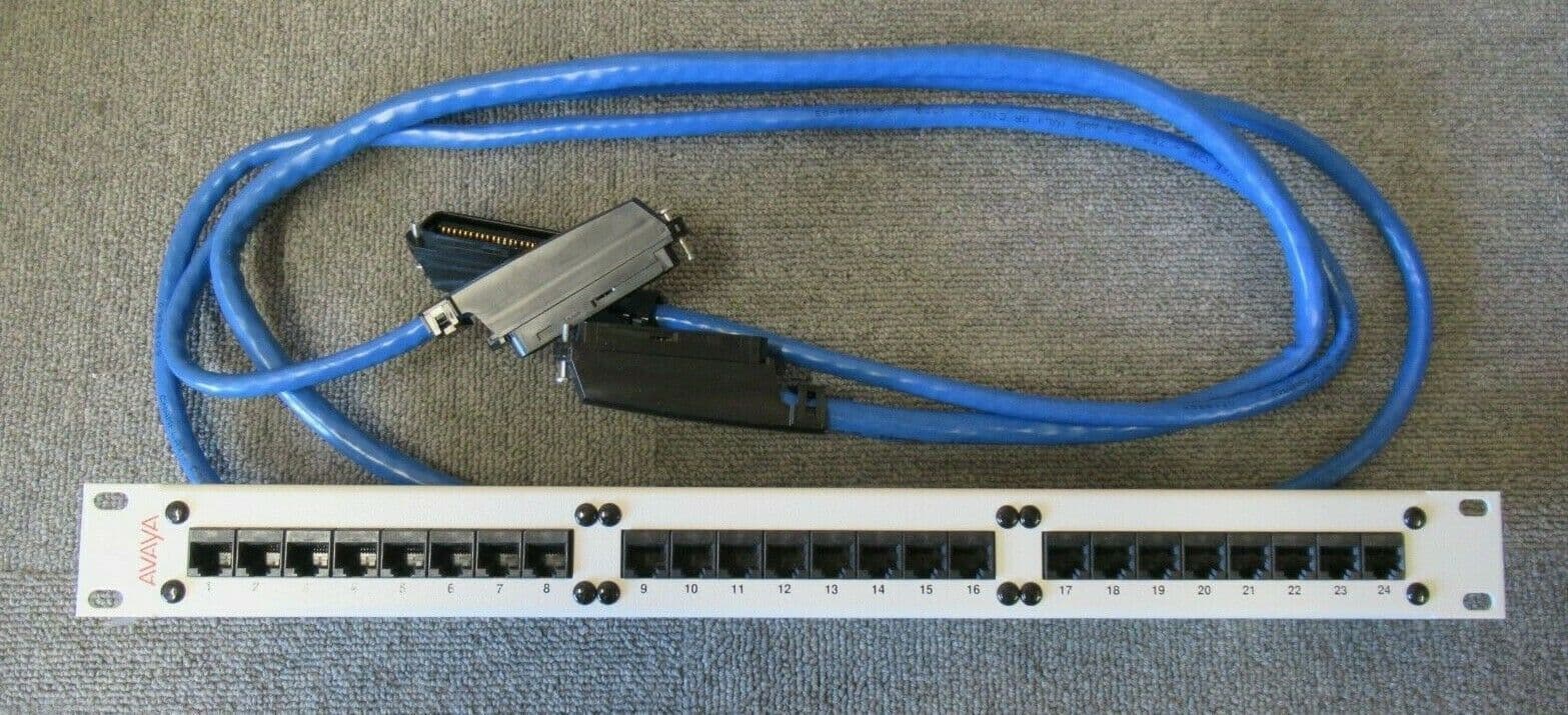 New Avaya 700012917 24 Port IP600 Patch Panel 1U 19" RJ45 Cat5 Cables