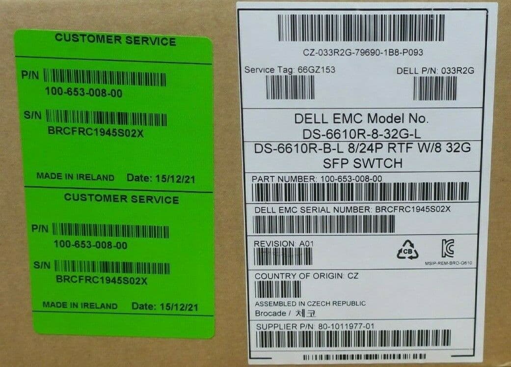 NEW Brocade G610 Dell DS-6610B 24-Port 8-Active 32Gb FC DS ...