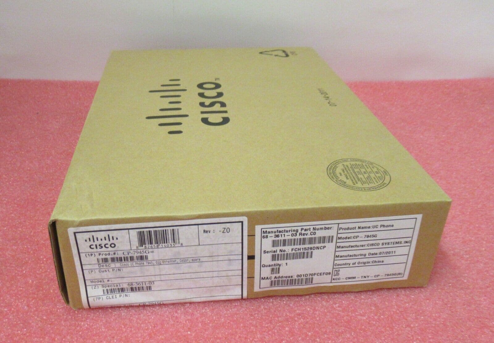 New Cisco CP-7945G 68-3611-03 Unified VoIP IP Business Desktop Display ...