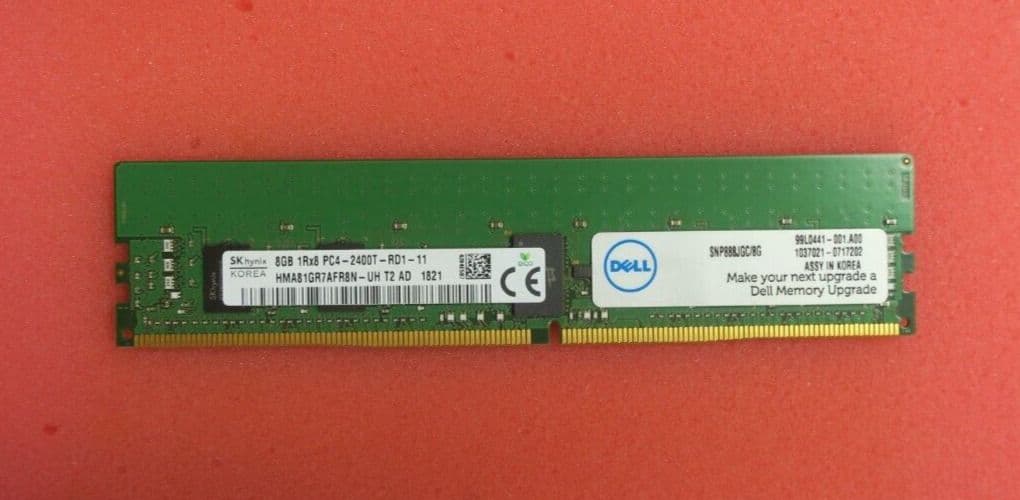 New Dell 8GB 1Rx8 DDR4-2400 PC4-19200 ECC REG 288-Pin Server