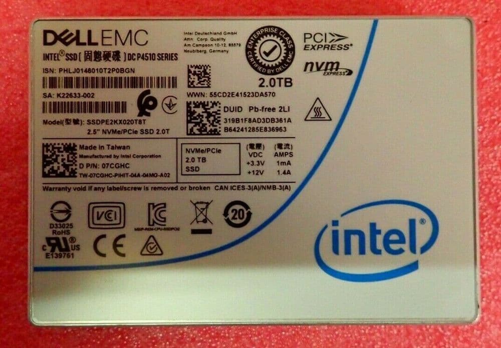 Refurbished: Intel SSDPE2KX020T8 DC P4510 2TB 2.5" TLC PCI-e 3.1 X4 NVMe Solid State Drive - Foto 2