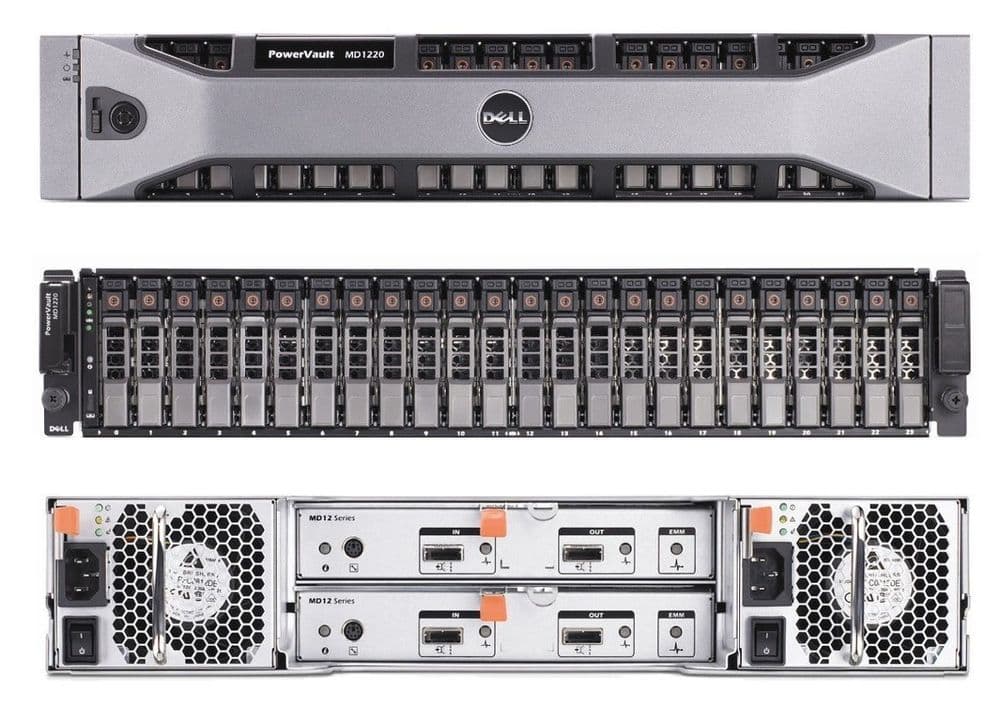 NEW Dell PowerVault MD1220 SAS Storage Array 12x 600GB 15k 2 5