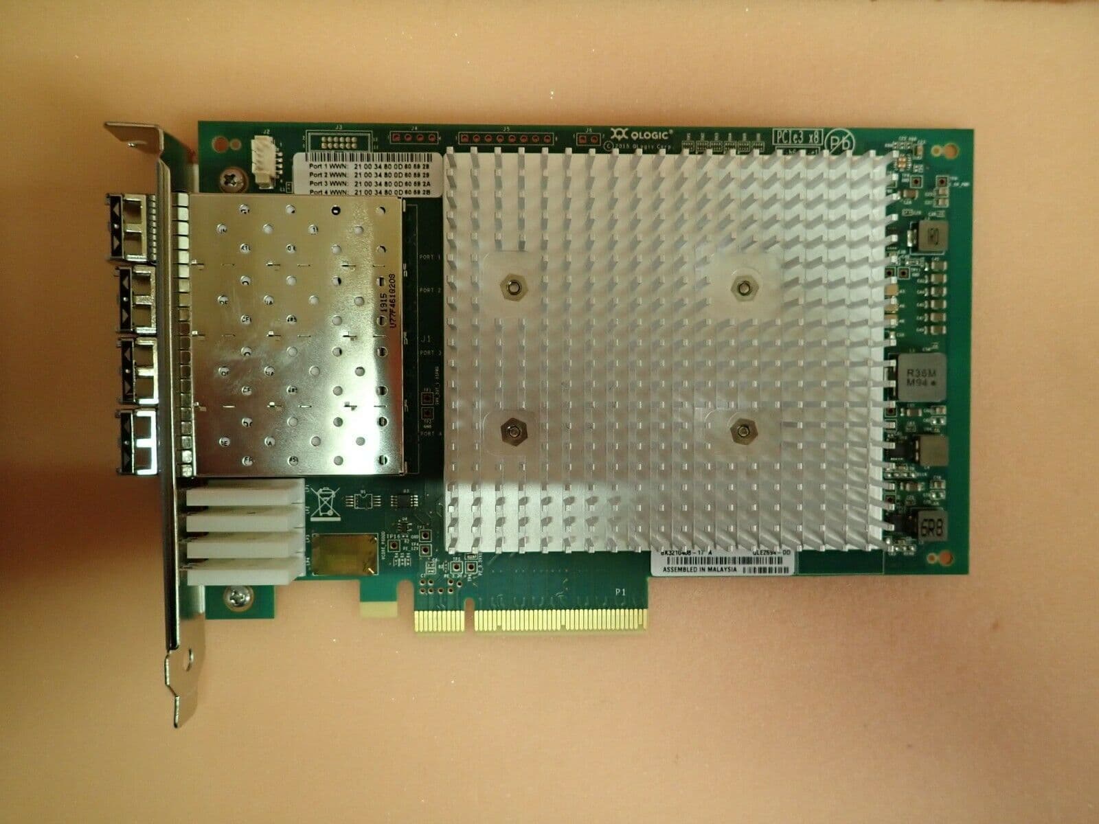 New Dell QLogic QLE2694 PCI-e 16Gb SFP Quad Port FC HBA Host