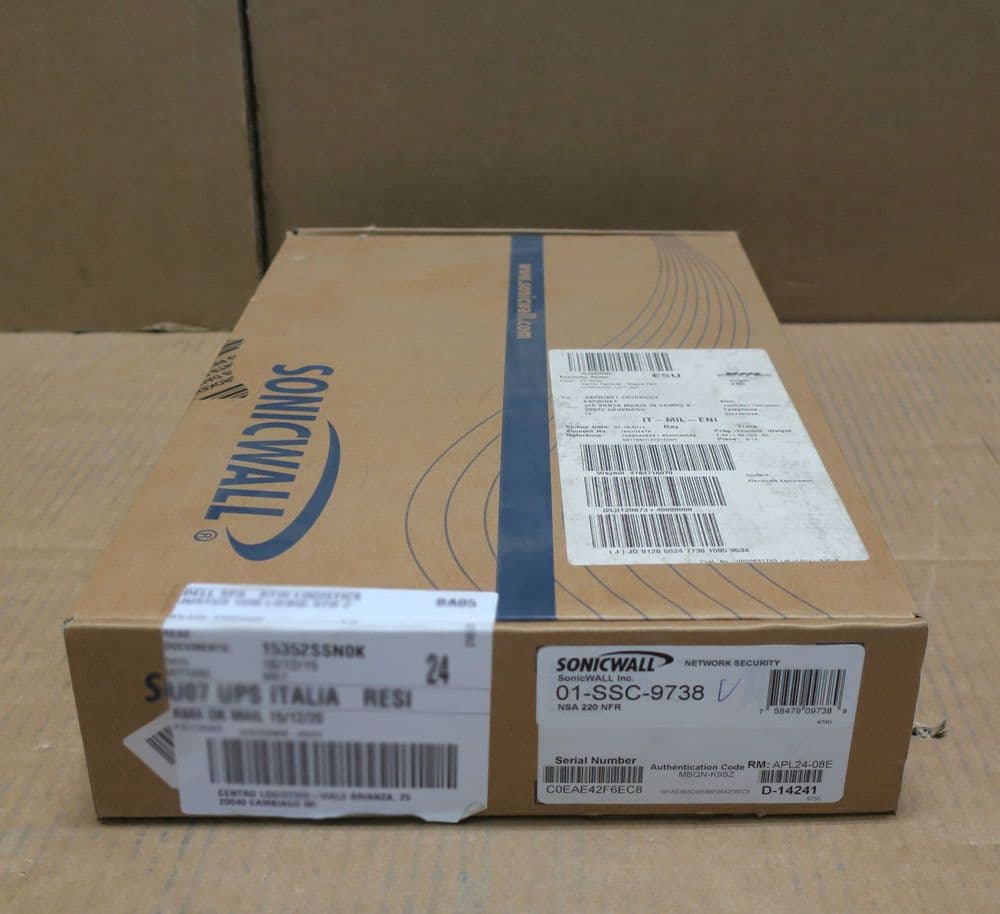 NEW Dell SonicWALL NSA 220 NFR 01SSC9738 Firewall Security Appliance