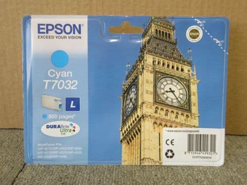 New Epson T7032 C13T70324010 Cyan Original Ink Cartridge