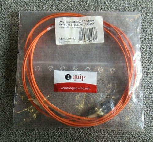 New Equip 254412 LWL Fibre Optic Patch Cable LC To LC 50/125µ 2M Orange