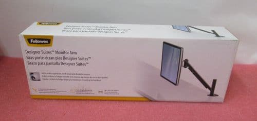 New Fellowes CRC80382 Flat Panel Single Monitor Arm Desk Clamp Mount Black