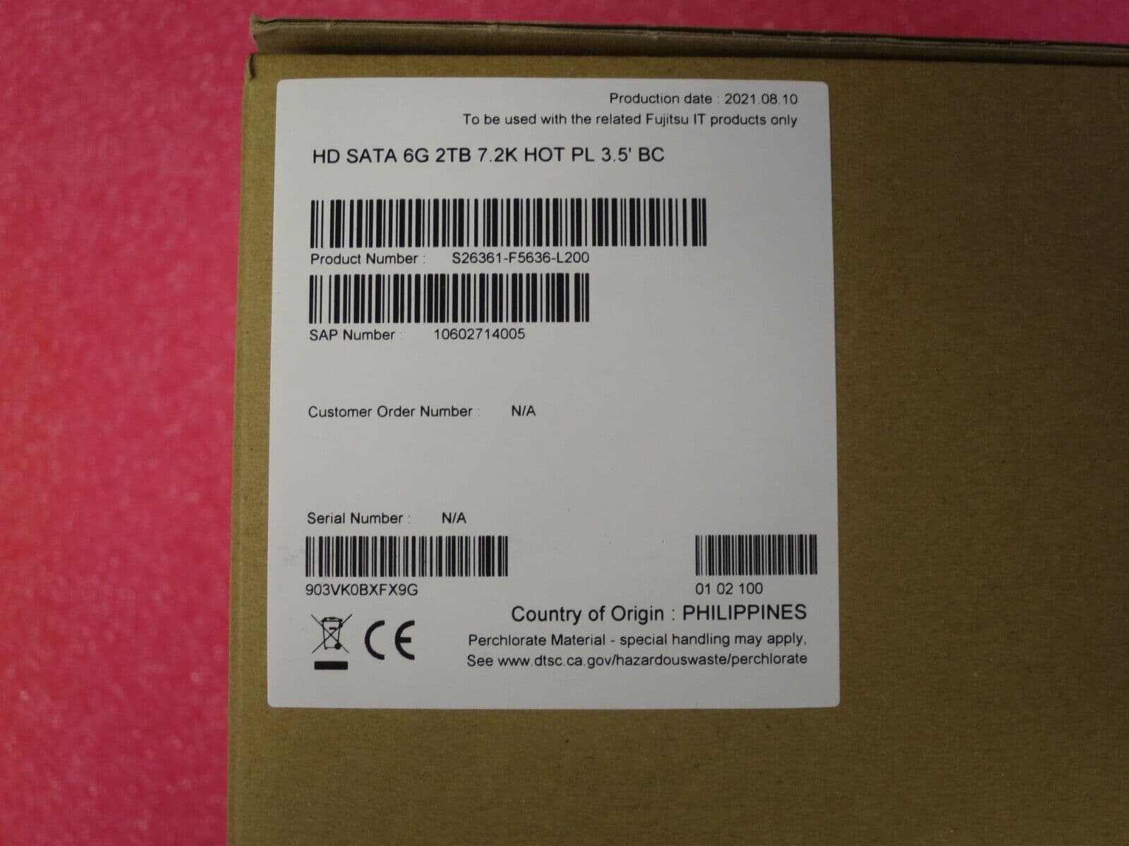 FUJITSU S26361-F5572-L200 - 2TB SAS HDD 12G 7.2K 512n SFF