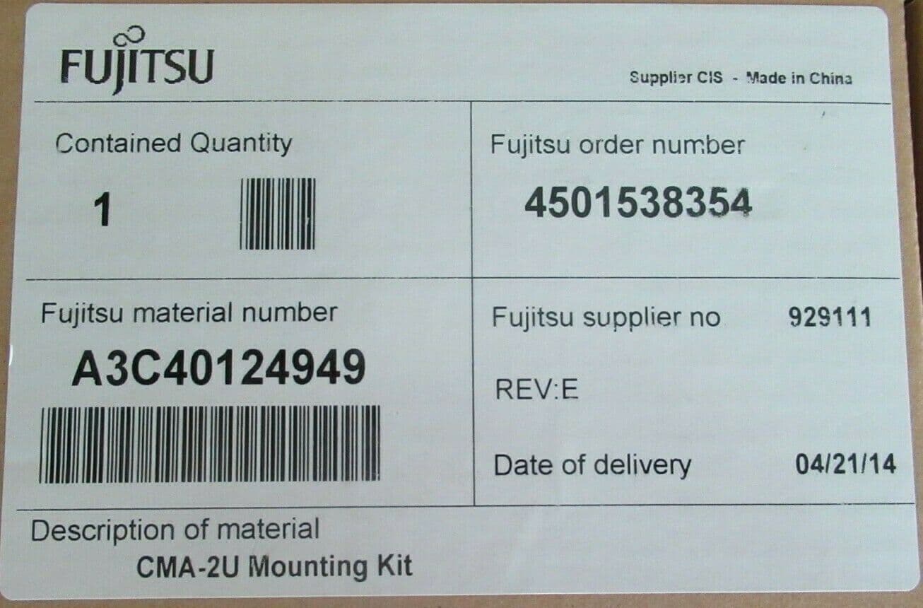New Fujitsu Cable Management Arm 2U Mounting Kit A3C40124949 S26361