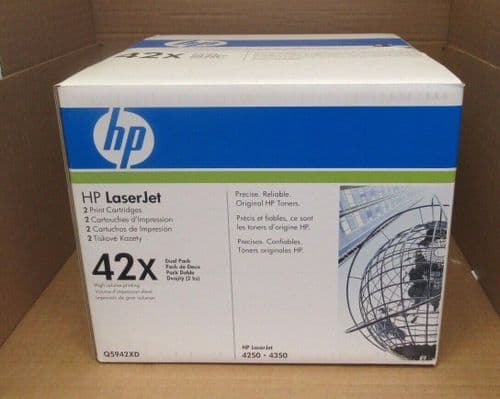 NEW - HP 42X 1-pack High Yield Black Original LaserJet Toner Cartridges Q5942XD