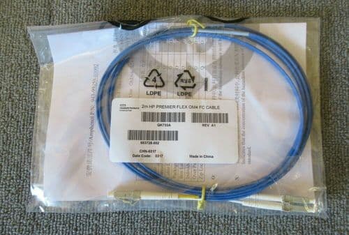 New HP 653728-002 QK733A 2M OM4 Premier Flex LC/LC Multi-Mode Fiber Optic Cable