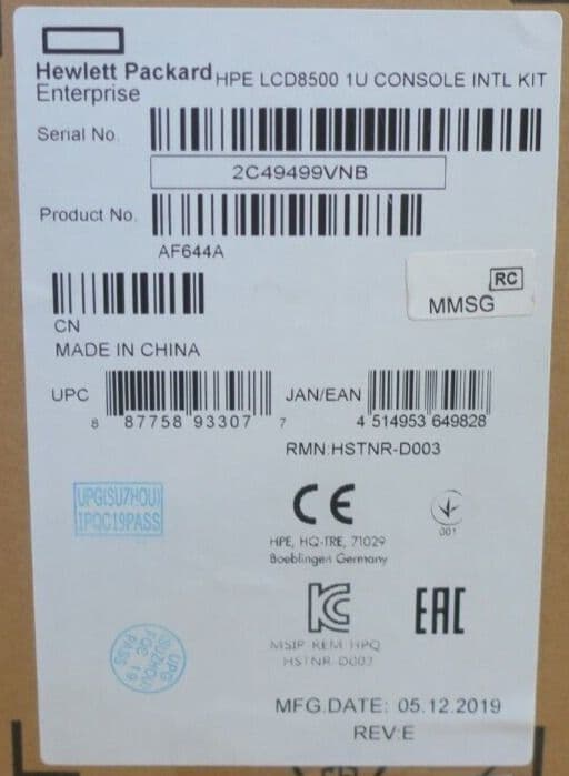 New HP HPE LCD8500 18 5