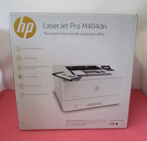 New HP Laser Pro M404dn W1A53A A4 Duplex Network Mono Laser Printer White