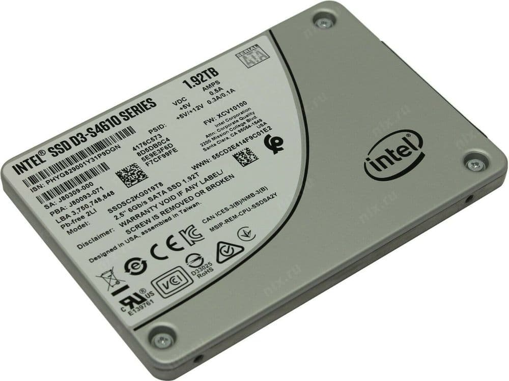New Intel 1 92TB 6Gb/s SATA 2 5" Solid State Drive SSD D3-S4610 ...