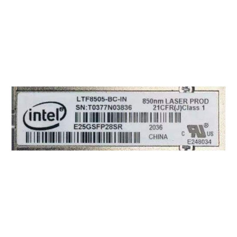 25g Sfp Module Intel New Intel 10/25GBASE-SR SFP28 850nm 100m MMF Transceiver Module E25GSFP28SR