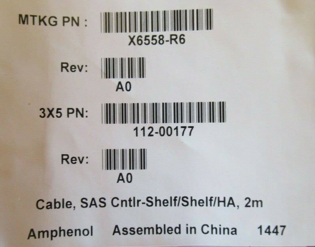 New NetApp X6558-R6 112-00177 2 Metre External QSFP To QSFP SAS Cable