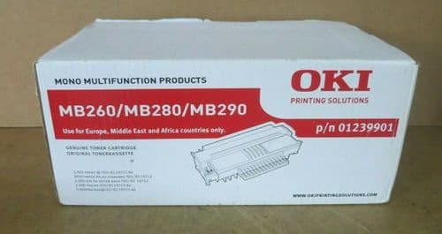 NEW OKI 01239901 Toner Cartridge 3,000 page for OKI MB260 MB280 MB290 Printers
