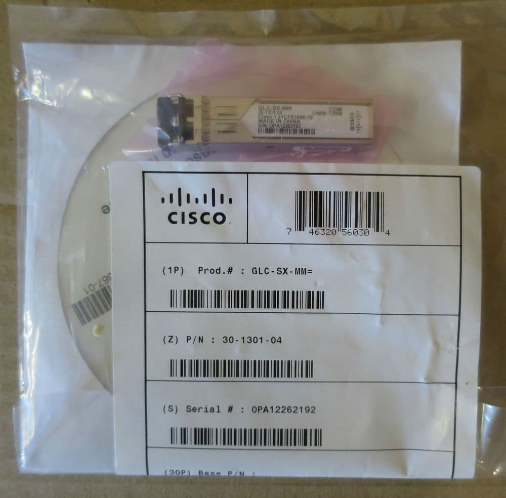 NEW Original Cisco GLC-SX-MM 1000-Base SX SFP 30-1301-02 QFBR-5766LP Fibre GBIC
