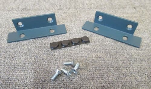 New Pair Of Left And Right 1U Rack Mounting Ears Blue With Screws