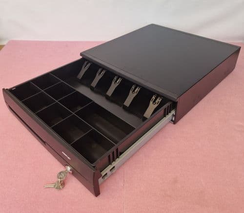 NEW Posiflex Cash Drawer RJ11 5 Adjustable Note 9 Coins with Keys CR-4000-B