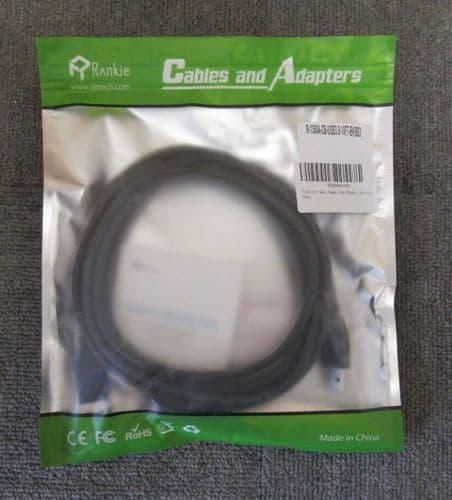 New Rankie R1360A USB 3.0 Type A Cable 3M 10FT Black USB A Male To USB A Male