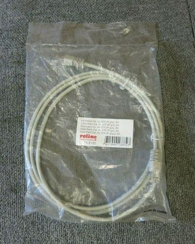 New Roline 21.15.0102 CAT5e Shielded Twisted Pair STP 2M Grey Patch Cable