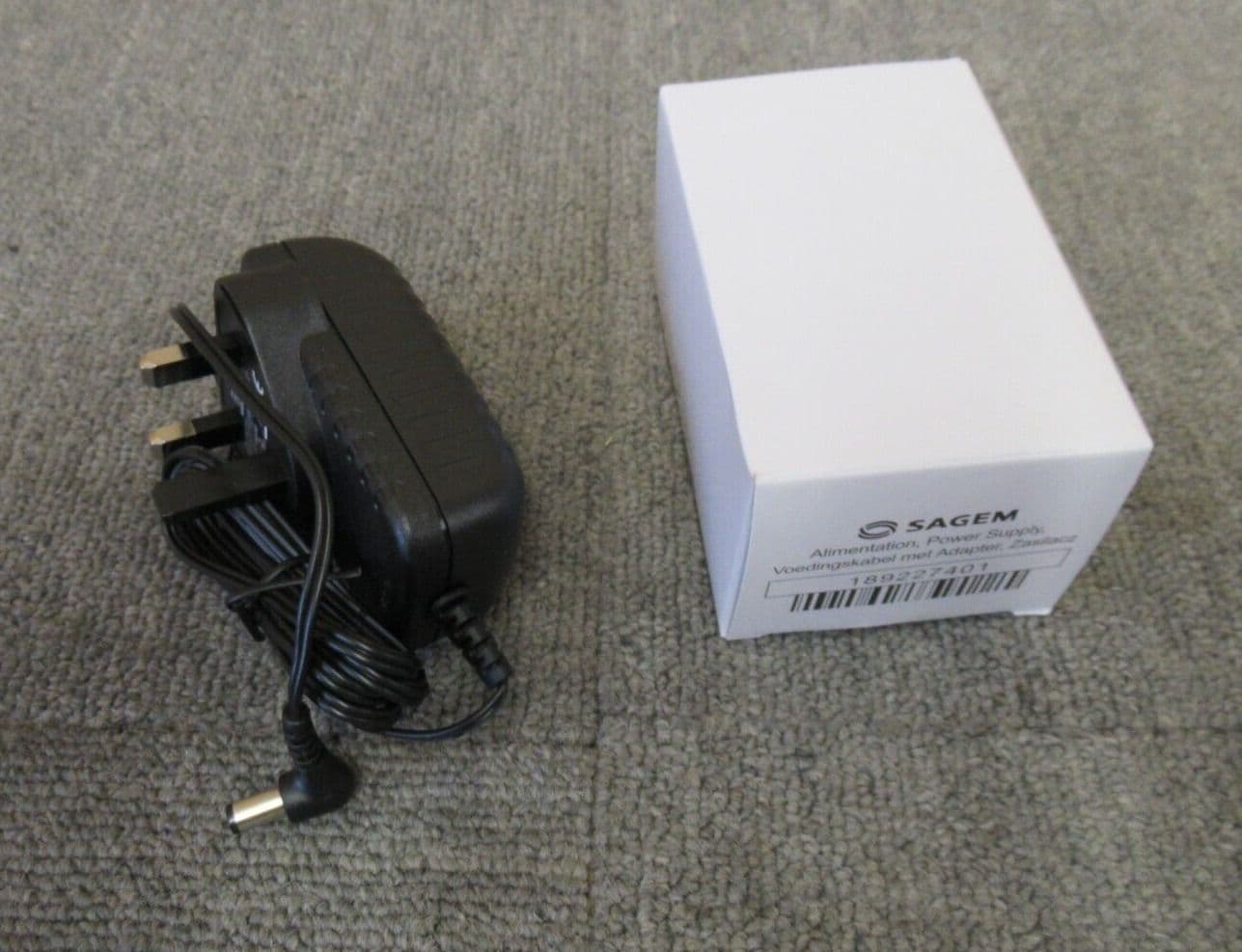 New Sagem 189227401 KSAFD1200150W1UK UK Plug AC/DC Power Adapter 18W ...