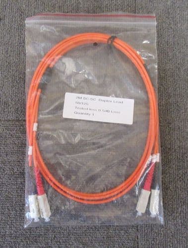 New SC To SC Duplex Multimode 50/125 Orange Fibre Optic Patch Cable 2M