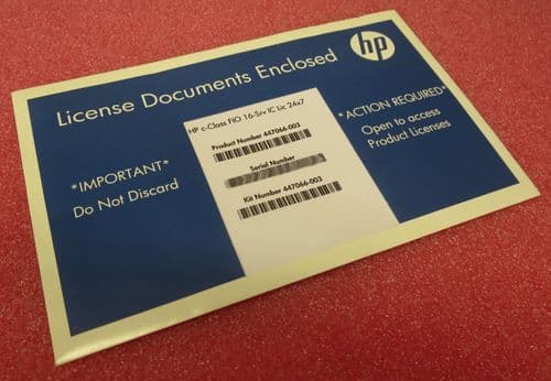 NEW SEALED HP License c-Class FIO 16-Srv IC Lic 24x7 447066-003 Server Software